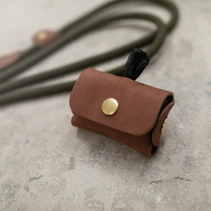 Denjo - Stockholm Leather Poop Bag Dispenser in Hazel