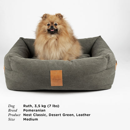 Denjo - Dog Bed Classic Nest with Leather Details