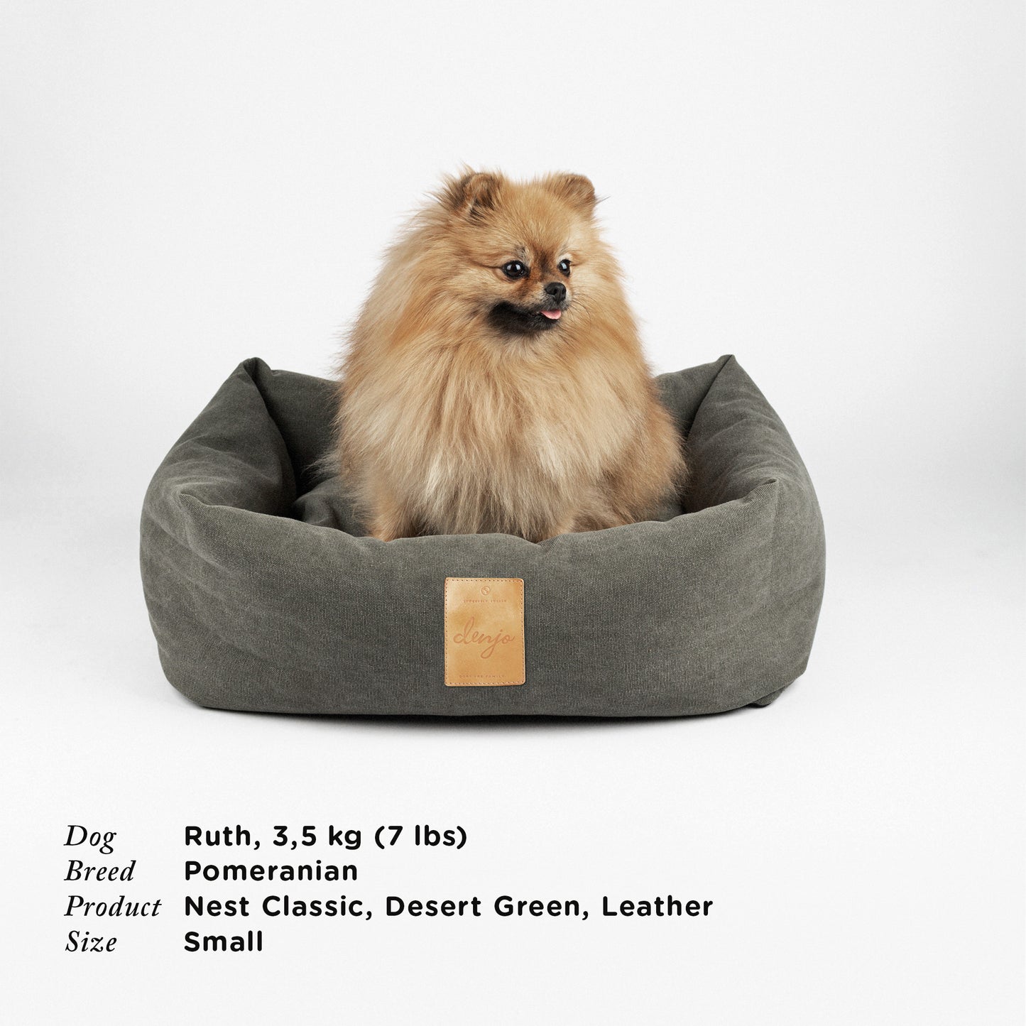 Denjo - Dog Bed Classic Nest with Leather Details