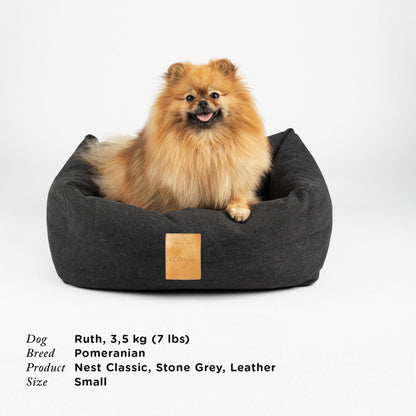 Denjo - Dog Bed Classic Nest with Leather Details